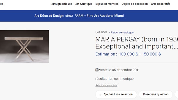 Maria Pergay estimation